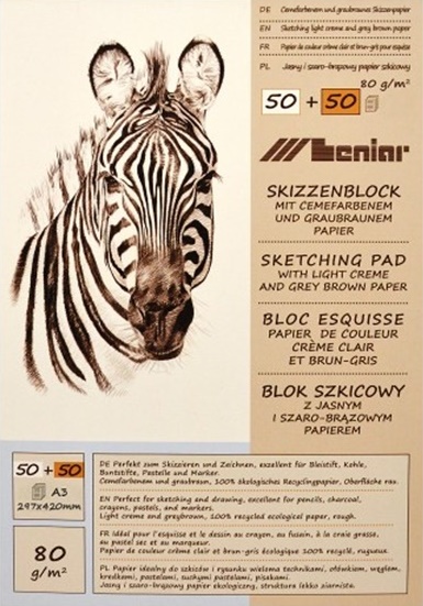 Blok papierov Leniar Zebra - A5 - 100 listov