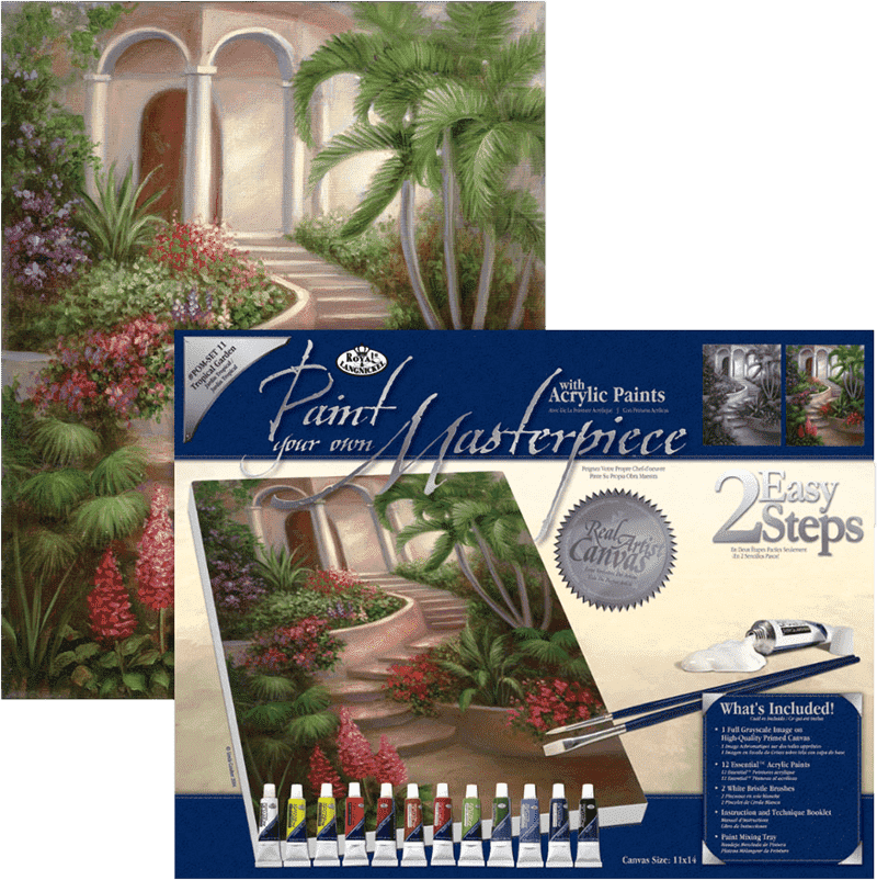 Maľovanie na plátno s motívom - Tropická záhrada