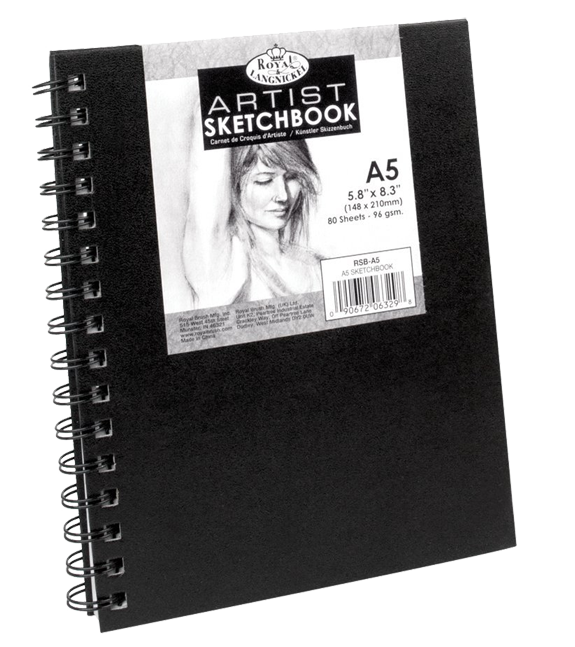 Royal Langnickel black sketch book - A5, 80 listov - RSB-A5