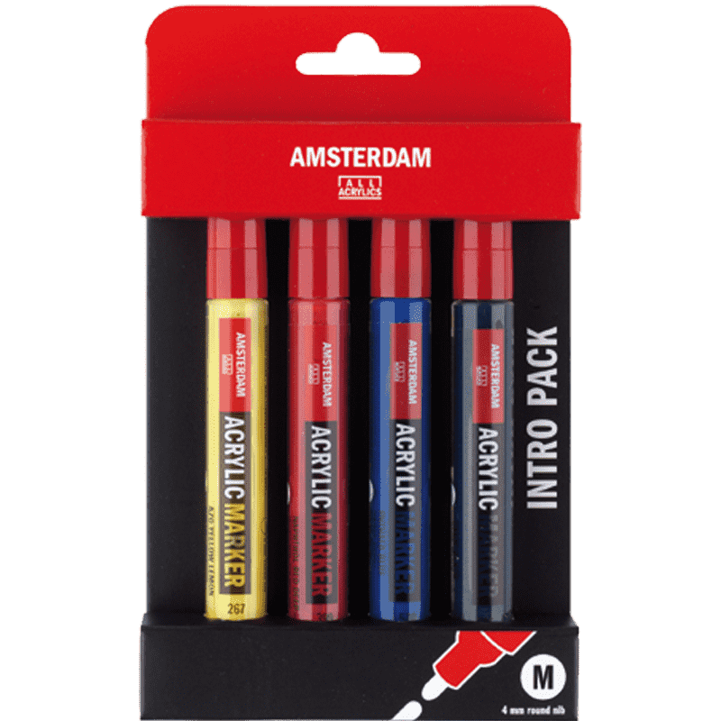Akrylové fixy AMSTERDAM - Intro set 4 x 4 mm