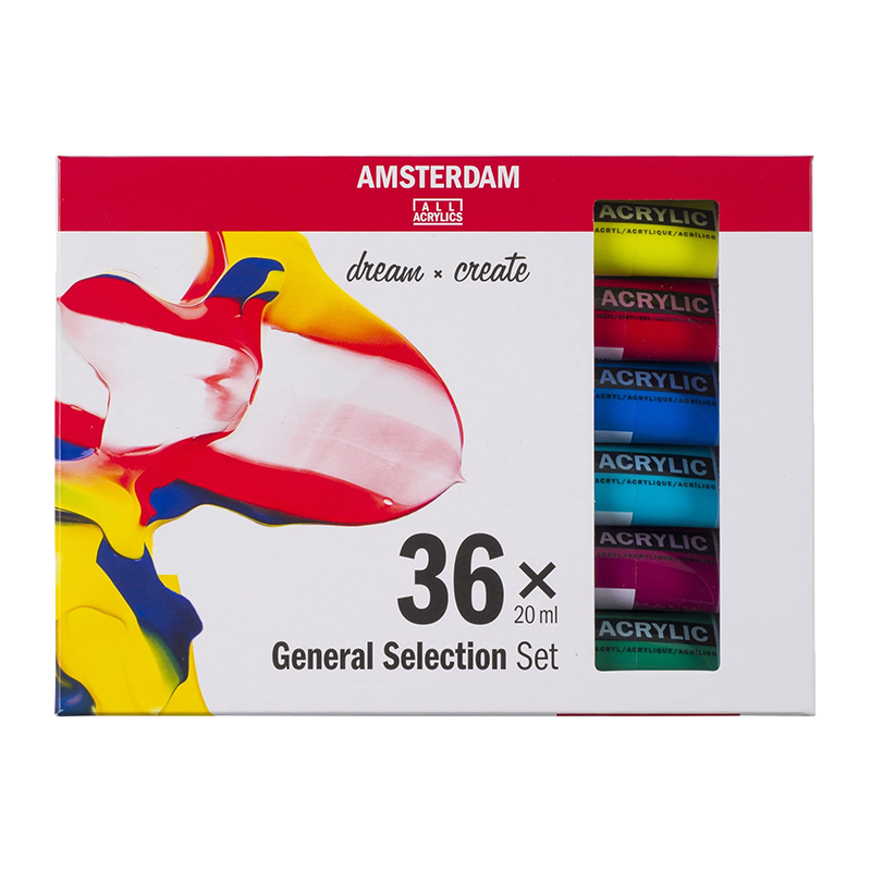 Akrylové farby Amsterdam General Selection - sada 36 x 20 ml