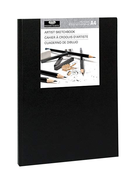 Royal & Langnickel black sketch book - A4, 80 listov