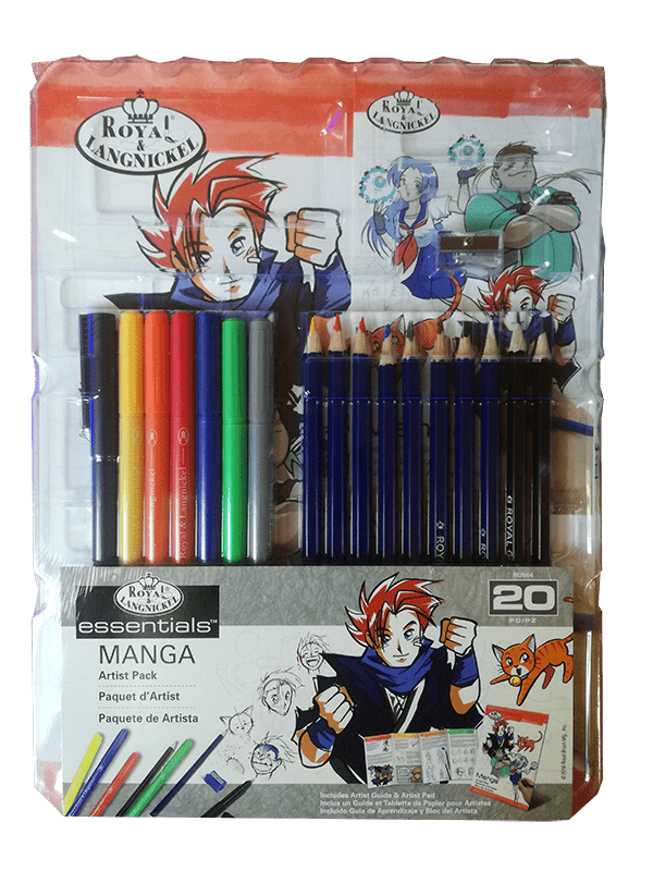 Blok na maľovanie Manga + sada ceruziek a fixí Royal Langnickel