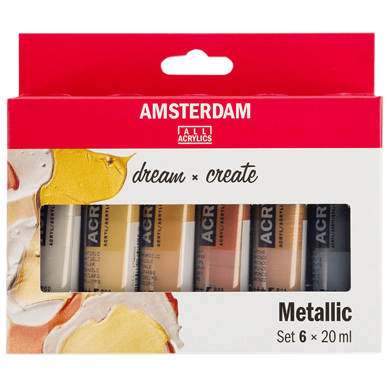 Akrylové farby Amsterdam - sada 6 x 20ml - Metallic