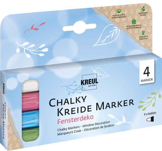 KREUL sada kriedových markerov Chalk Window Decoration 4 ks