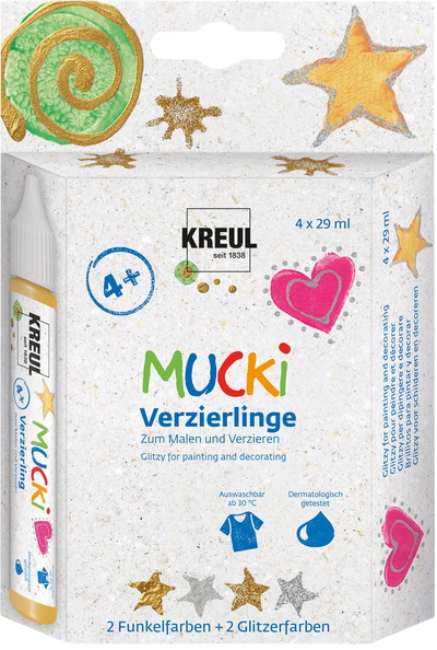 KREUL Trblietavá dekoračná sada farieb 4 x 29 ml 
