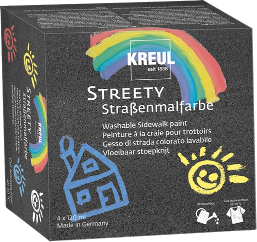 KREUL Sada zmývateľných farieb na chodník STREETY - 4 x 120 ml