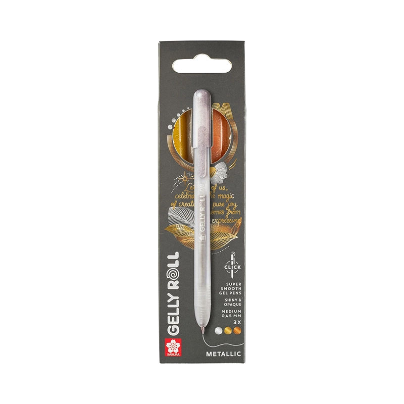 Sakura Gelly Roll Metallic sada gélových pier 3 ks - Gold-Silver-Copper