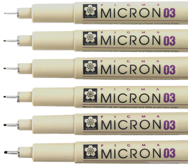 Technické pero SAKURA Pigma Micron® 03 - 0,35 mm čierne