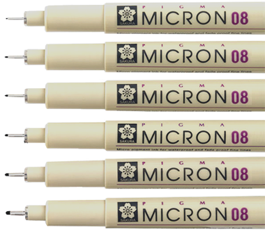 Technické pero SAKURA Pigma Micron® 08 - 0,5 mm čierne