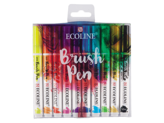 Akvarelové perá Ecoline - sada 10 ks