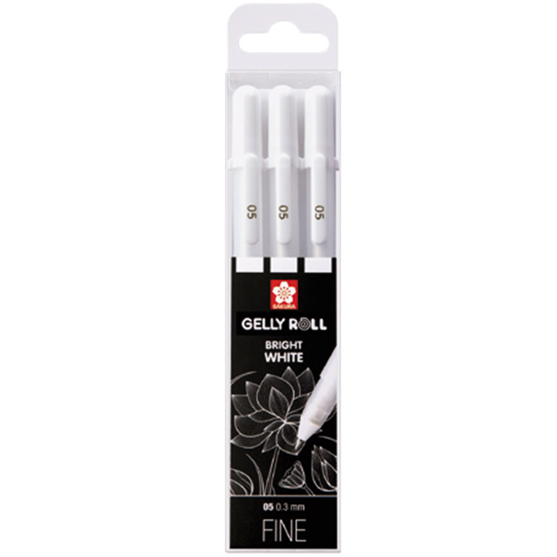 Sakura Gelly Roll Bright White Fine 05 - sada 3 ks