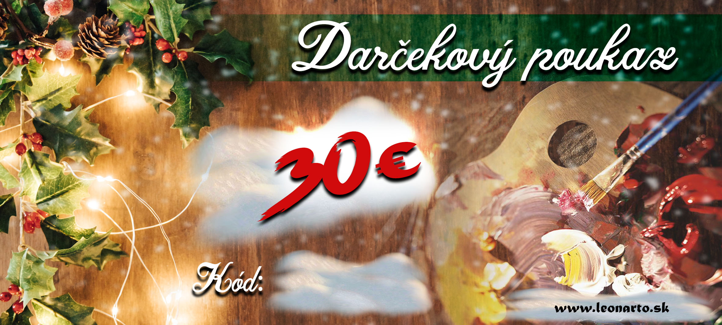 Vianočný darčekový poukaz 1 - 30 €