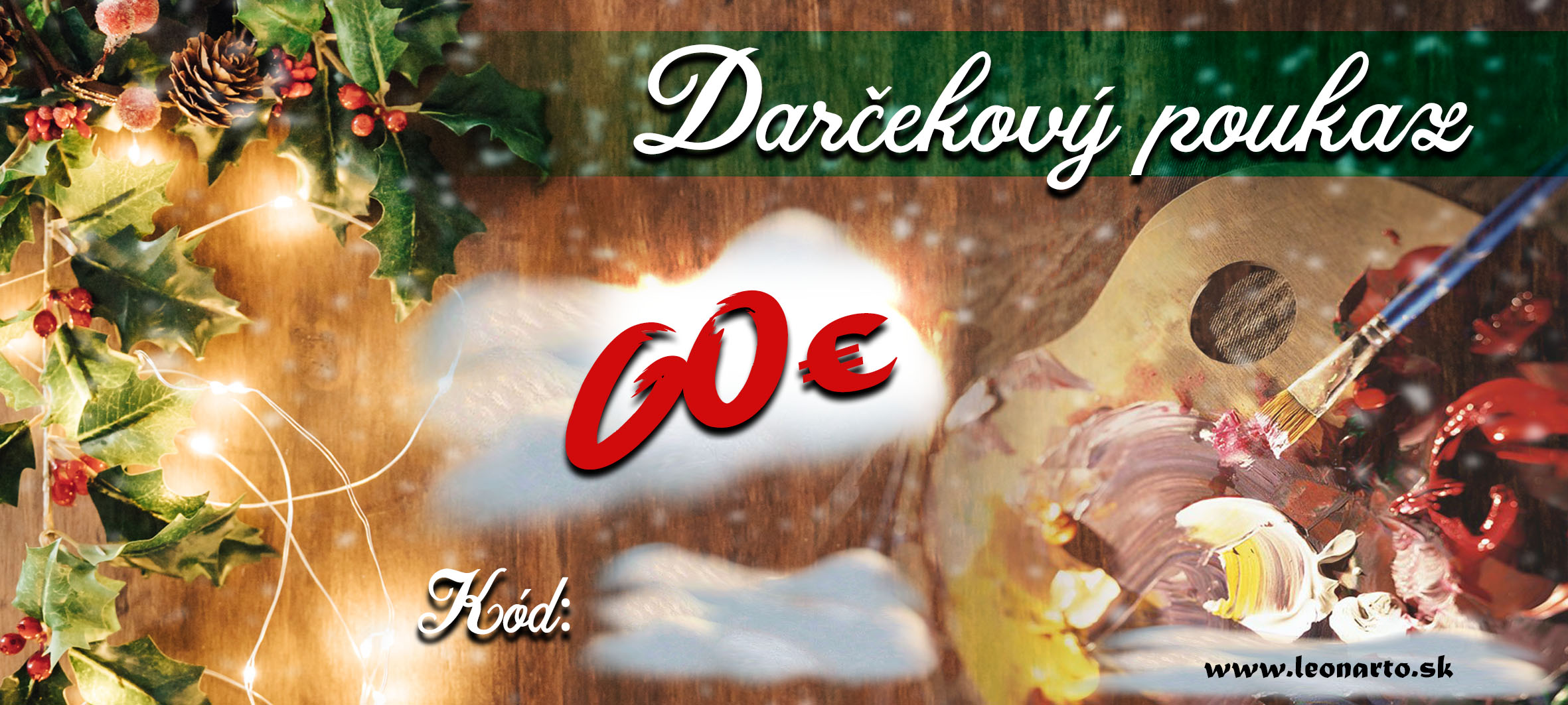 Vianočný darčekový poukaz 1 - 60 €