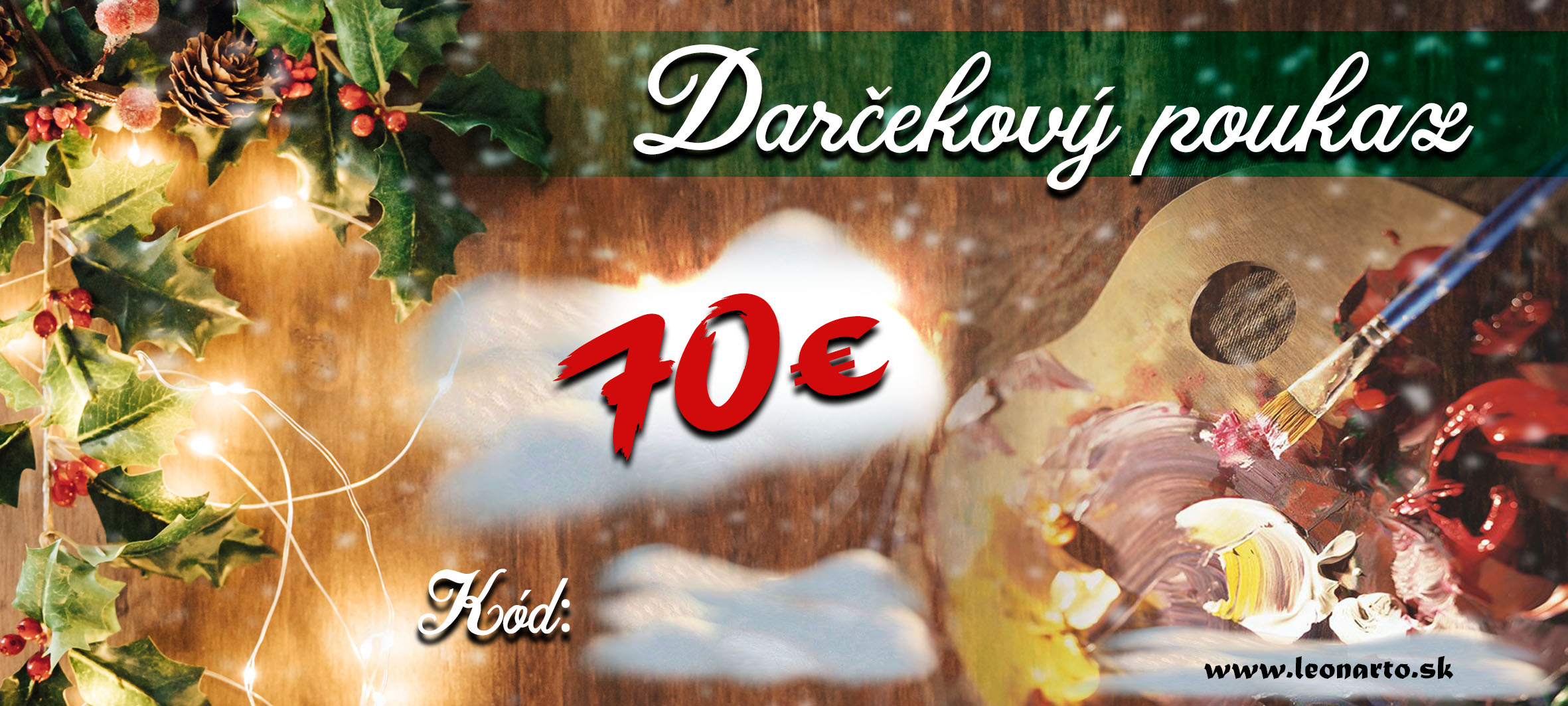 Vianočný darčekový poukaz 1 - 70 €