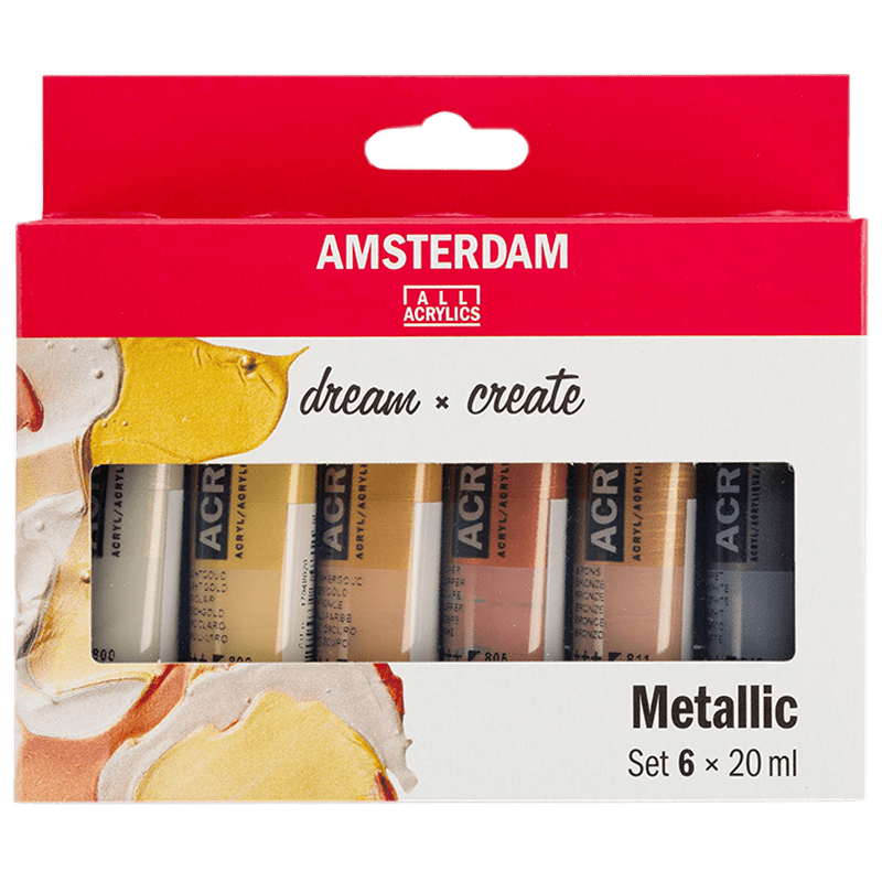Amsterdam sada akrylových farieb 6 x 20ml - Metallic