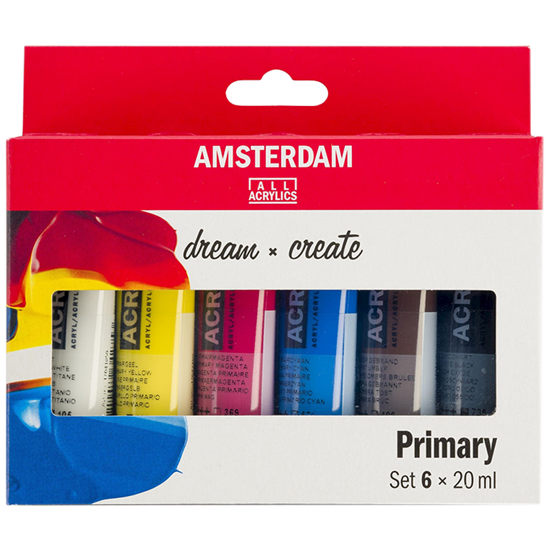 Akrylové farby Amsterdam - sada 6 x 20ml - Primary