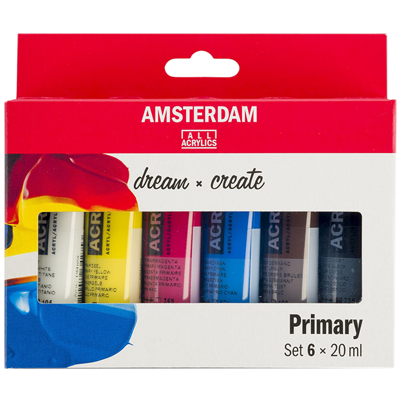 Amsterdam sada akrylových farieb 6 x 20ml - Primary