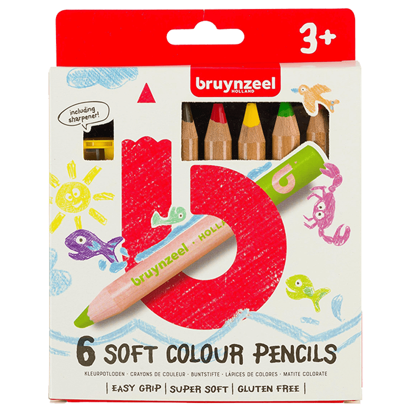 Sada ceruziek pre deti Bruynzeel - krátke-hrubé-mäkké - 6ks
