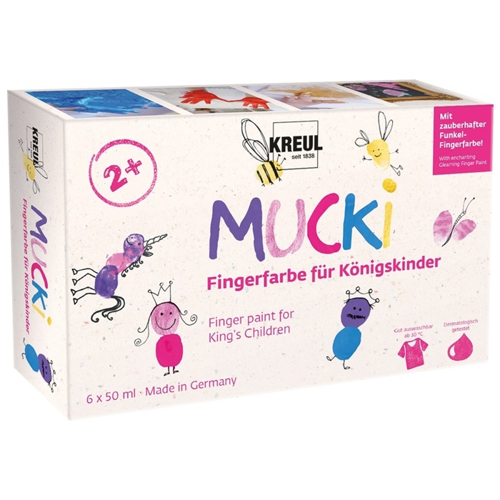 KREUL Sada prstových farieb MUCKI 6 x 50 ml