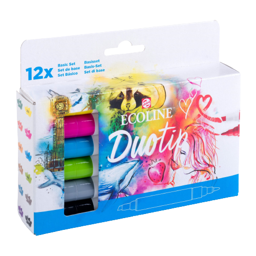 Ecoline Duotip markery Basic set | 12 farieb