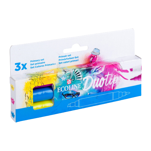 Ecoline Duotip markery Primary set | 3 farby