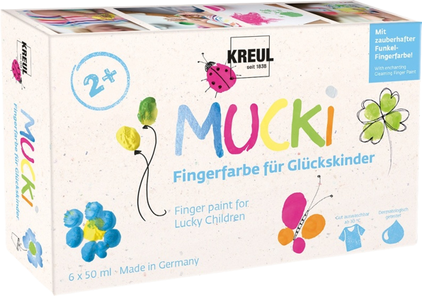 KREUL Sada prstových farieb MUCKI 6 x 50 ml