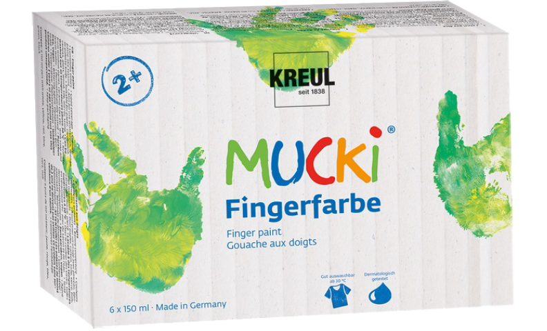 KREUL Základná sada prstových farieb MUCKI 6 x 150 ml