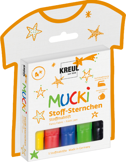 KREUL Sada fixiek na textil pre deti MUCKI 5 ks