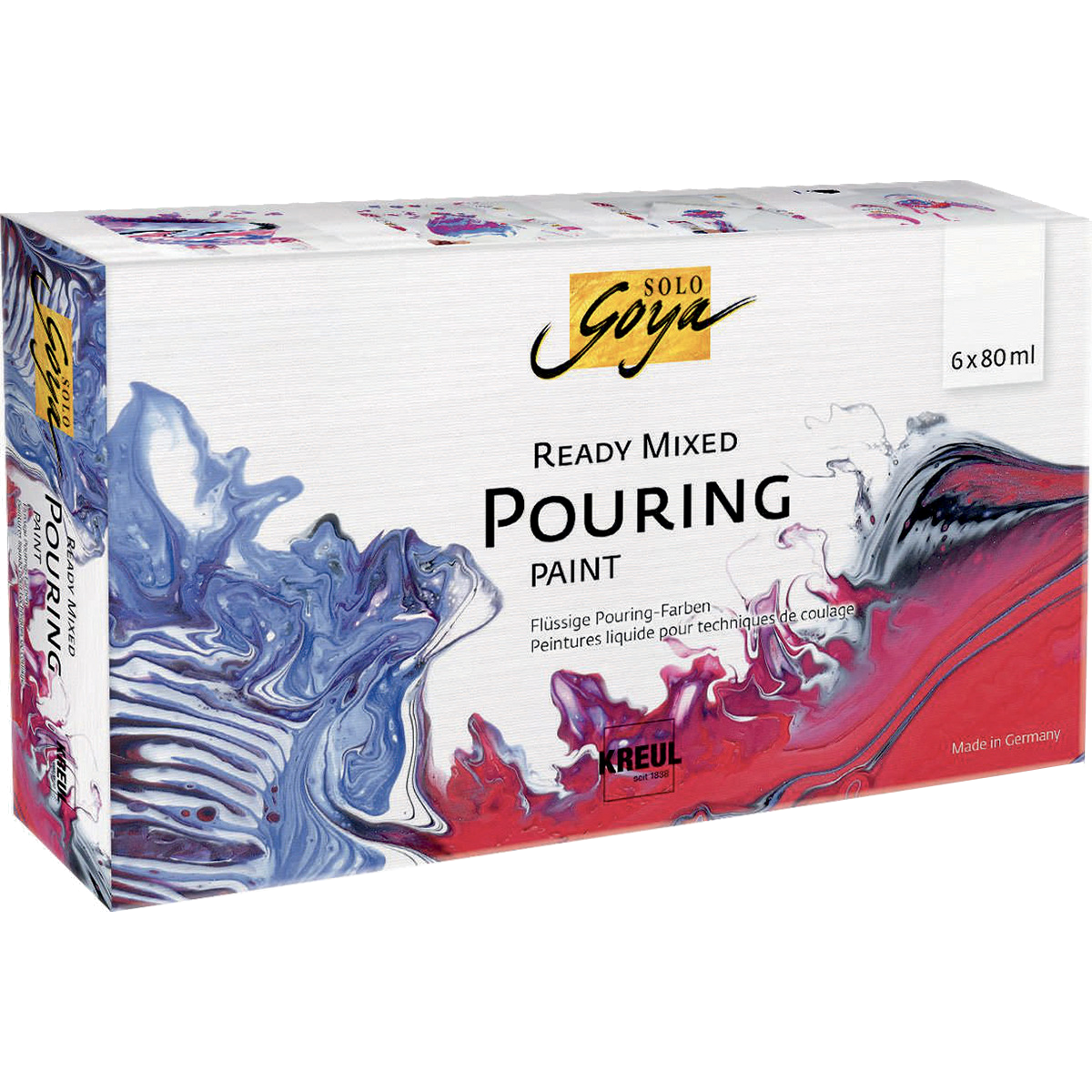 KREUL Pouring set pripravený na použitie 6 x 80 ml