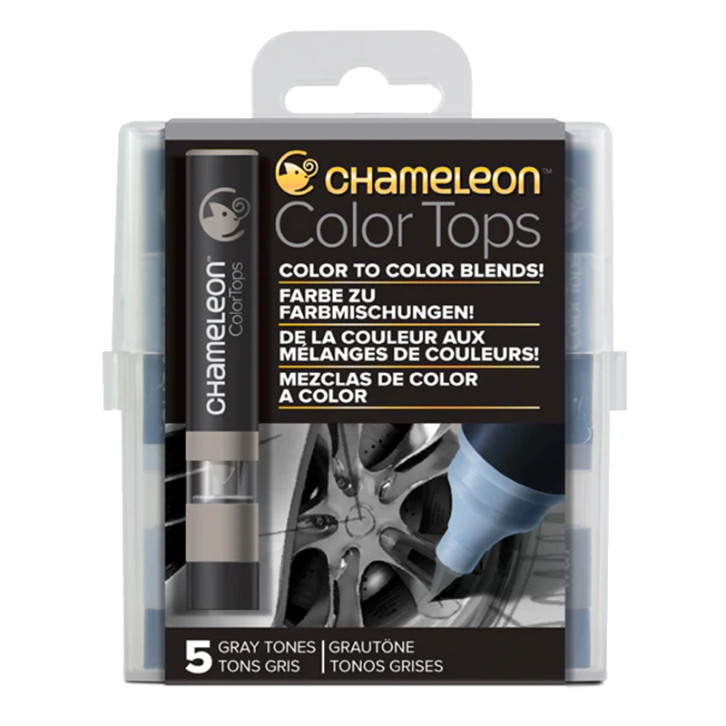 Chameleon Colour Tops 5ks sada - Grey