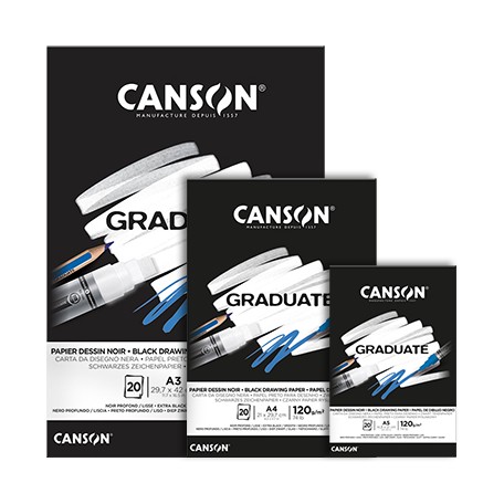 CANSON Graduate Black 120g - 20 listov - rôzne veľkosti