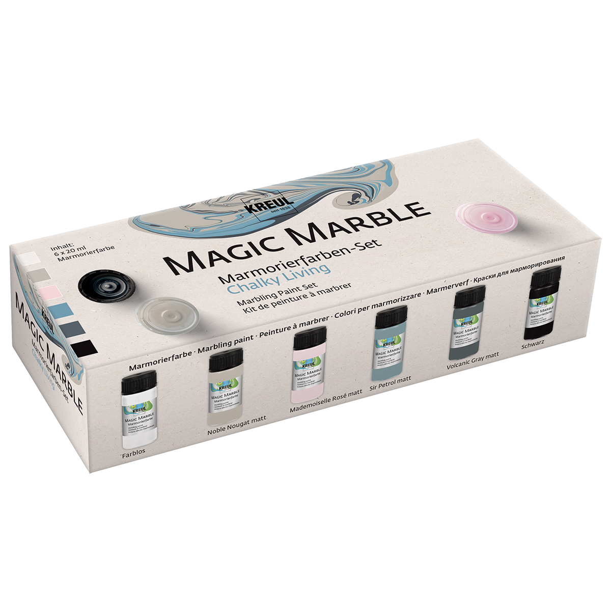 KREUL Sada na mramorovanie - Magic Marble Chalky Living 6 x 20 ml