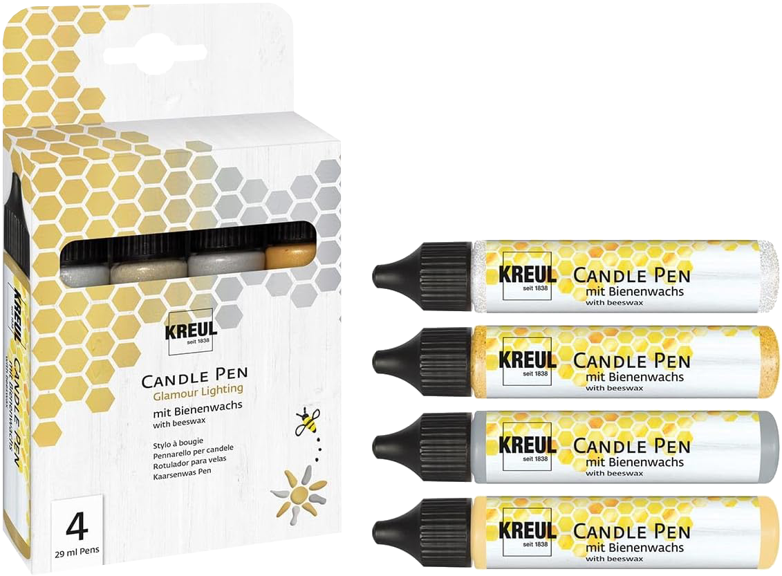 KREUL Sada CANDLE PEN na maľovanie sviečok GLAMOUR 4 ks