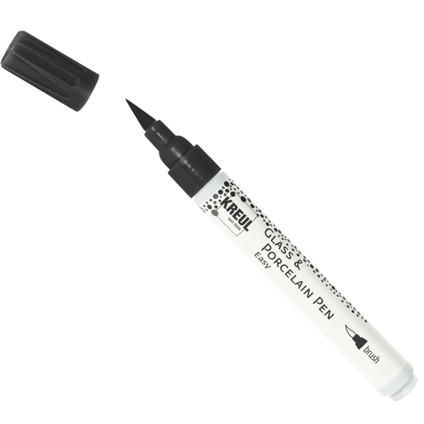 KREUL Marker na sklo a porcelán Classic - brush - black