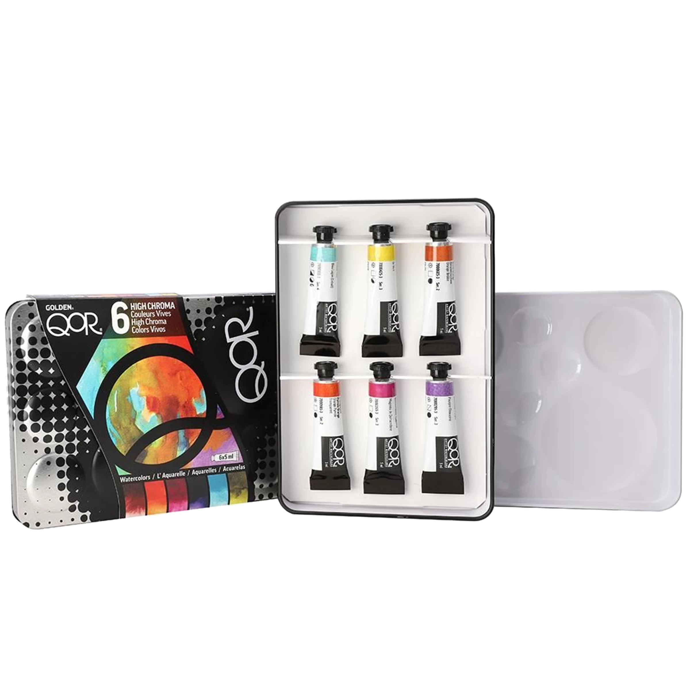 QOR Sada akvarelových farieb - 6 x 5 ml - HIGH CHROMA