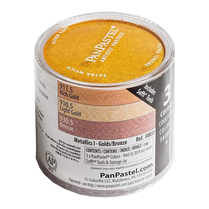 PanPastel Metallics Basic sada pastelov 3 ks