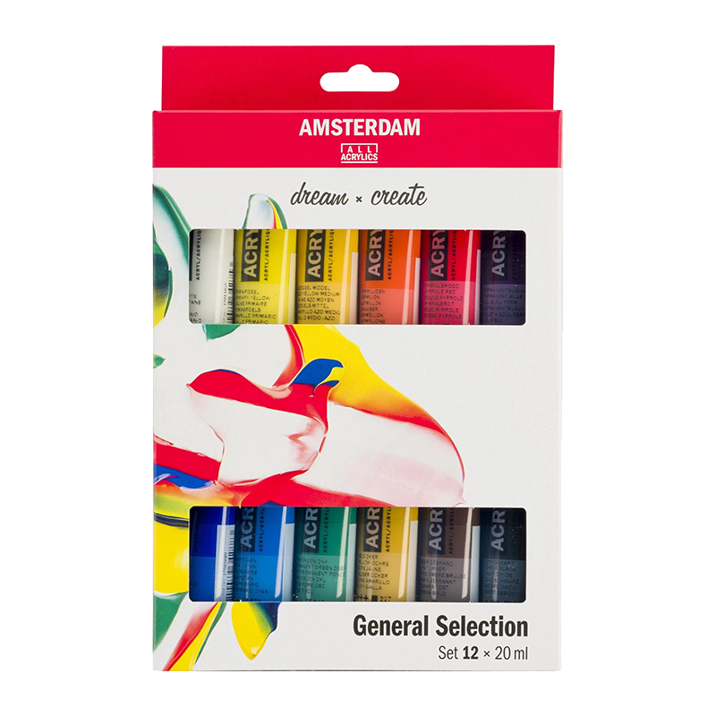 Amsterdam sada akrylových farieb General Selection - 12 x 20ml