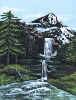 Maľovanie podľa čísiel na plátno - Horský vodopád