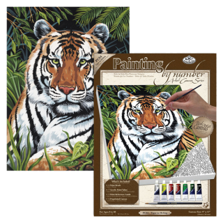 Maľovanie podľa čísiel na plátno - Schovaný tiger