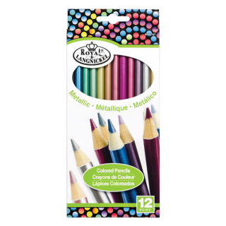 Metalické farebné ceruzky Royal & Langnickel - sada 12 ks 